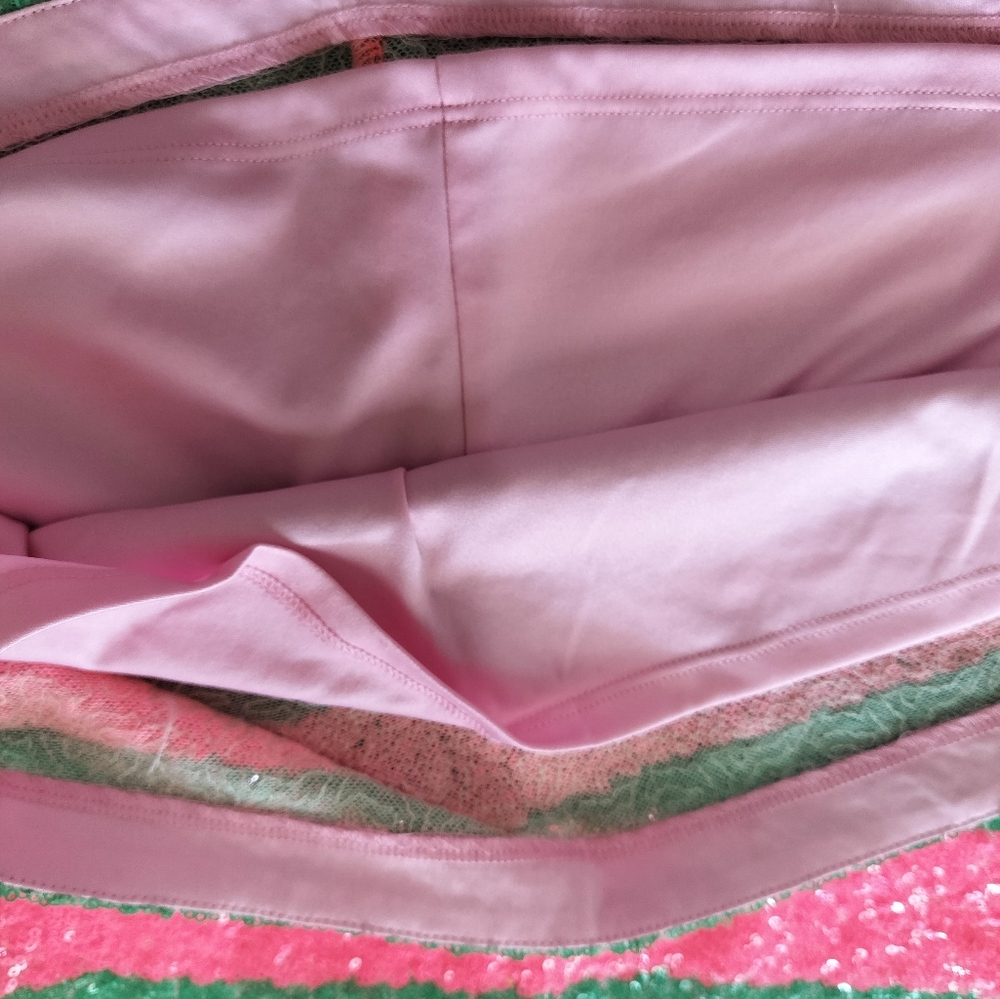 Lilly Pulitzer Pink Green Sequin Striped Tank Top Size M - Picture 7 of 9